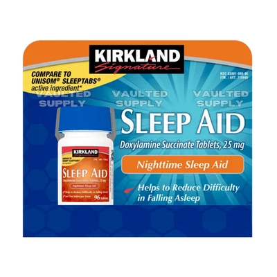 Kirkland Signature Sleep Aid 25mg 96 Tablets Nighttime Doxylamine Non-Habit - Image 1 of 4