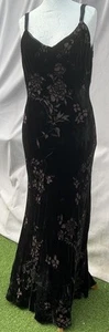 Phase Eight Brown Velvet Silk Burnout Beaded Sleeveless Evening Dress Size 16 - Picture 1 of 11