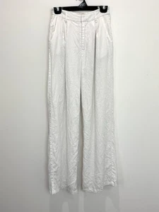 Dissh Womens Linen Pants 8 S White High Rise Linen Inner Lined Pockets Coastal - Picture 1 of 13