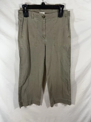 Pantalones J.Jill Mujer Talla 6 Verde Sarga Carga Pierna Ancha Informales Foto 1 de 4