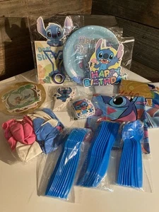 Stitch Birthday Party Kit Cake & Cup Cake Toppers Tablecloth Backdrop & More - Picture 1 of 6