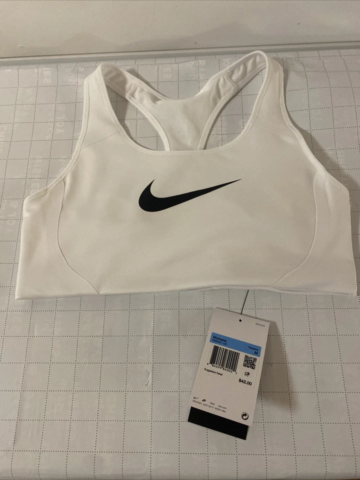 Nike Dri-Fit High Support Razorback White Sports Bra Women Size S - 548545-100