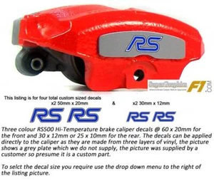 Calcomanía pinza freno para coche Ford Focus MK2 RS500 tres colores se vende en pares - Imagen 1 de 1