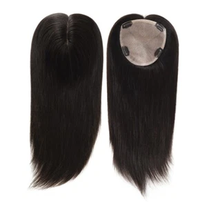 Silk Top Topper Women Human Cuticle Remy Hair Black Hair Top Pieces SP83 14'' - Picture 1 of 10