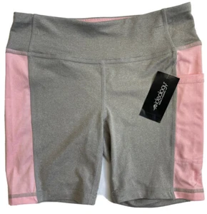 Ideology Girl's Short Leggings Size Medium (10/12) Gray Pink Side Pocket Active - Picture 1 of 10
