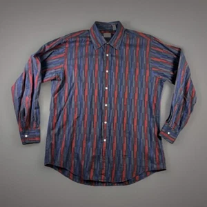 Camisa De Colección Años 70 Neiman Marcus Hombres L Color Geométrico Diseño de Puntada Única Botón - Imagen 1 de 12
