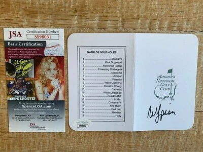 Webb Simpson AUTÓGRAFO FIRMADO AUGUSTA NATIONAL MASTERS TARJETA DE PUNTUACIÓN JSA  Foto 1 de 2