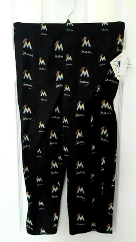 MIAMI MARLINS Kids Pants Size Large 7 Sweats Sleep Pajamas Lounge Black New Cover