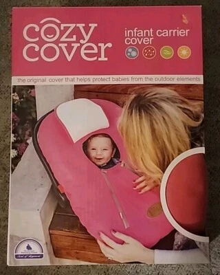 Cozy Cover Infant Carrier Cover Pink Secure Car Seat Cover Weatherproof Baby Zip - Image 1 of 4