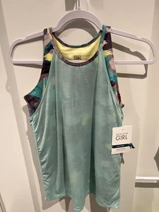 Athleta Girl Teal Perfect Pair Layered Tank Sleeveless Shirt Youth Size XXL NEW - Picture 1 of 2