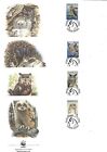 Aland 1996 Eagle Owl WWF set on 4 first day covers
