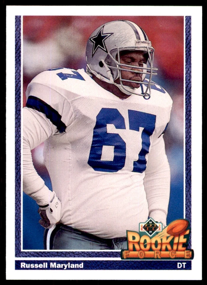 1991 UPPER DECK HIGH # SERIESS RUSSELL MARYLAND ROOKIE DALLAS COWBOYS #636 - Image 1 of 2