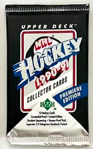 1990-91 Upper Deck NHL HOCKEY, Prima Edizione, CONFEZIONE MAI APERTA (12 Carte) - Foto 1 di 4