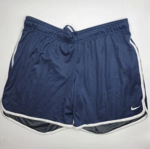 Nike Dri-FIT Mesh Navy White Colorblock Workout Shorts Women’s Size Large NWT - Picture 1 of 3