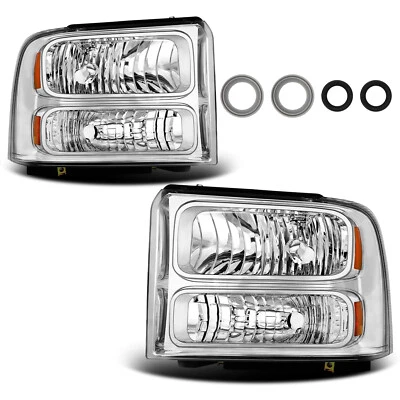 2PCS Headlights For 2005-2007 Ford F250 F350 F450 F550 Super Duty Left+Right Set - Image 1 of 4