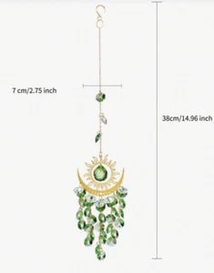 SUNCATCHER-Garden Window or Outdoor Hanging Green Crystal Decor - Picture 1 of 3