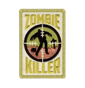Zombie Killer Sniper Tactical Military Embroidered Hook & Loop Patch Green 2"X3" - Picture 1 of 2