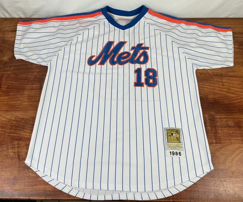 USED Mitchell & Ness New York Mets 1986 Darryl Strawberry Jersey Size 56 Cover