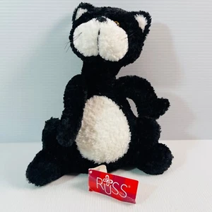 Vintage Russ Berrie Scratch Plush Tuxedo Cat Stuffed Animal 10” - Picture 1 of 6