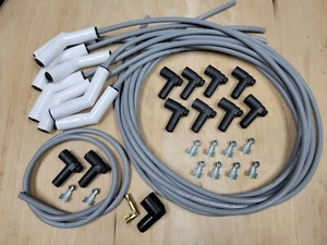 Gray 135* Ceramic 8mm Spark Plug Wire Kit Set High Temperature Silicone v8 HEI - Picture 1 of 1