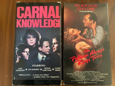 Jack Nicholson 2 VHS Carnal Knowledge / The Postman Always Rings Twice — 第 1/4 张图片