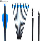 Archery Arrows blue & black Carbon Arrows 28"/30"/31" Screw Tip Hunting Arrow
