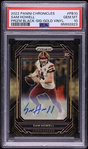 2022 Panini Chronicles Sam Howell Prizm Black Gold Auto /5 PSA 10 Rookie RC - Picture 1 of 2