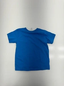 Rabbit Skins Boys Blue Short Sleeve Shirt Size 5/6 - Picture 1 of 6