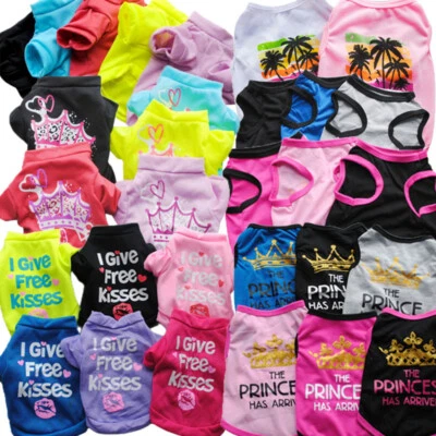 Haustier Katze Hund Sommer Kleidung Welpe Baumwolle T-Shirt Weste Slim Kleidung