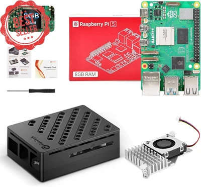 Raspberry Pi 5 Kit 8GB RAM w/ Case Active Cooler Screwdriver Pi 5 Board Included - Image 1 of 4