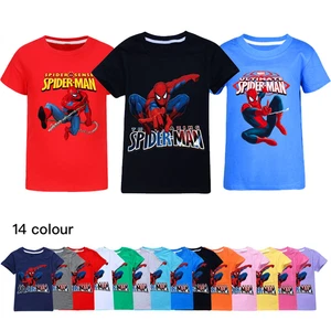 New Kids Boys Spiderman Summer Short Sleeve T-shirt Casual Tops Tee 2-13 Year UK - Picture 1 of 57