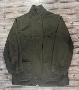 Engineered Garments Open Front Moleskin Jacket color Olive made in New York - Picture 1 of 10