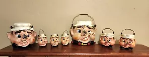 Vintage 1950s Tilso 'Bee on Chef's Face' Pottery/Ceramics - Set of 7 - Picture 1 of 22