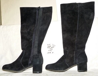 размер 13 широкий Torrid черный из натуральной замши сапоги с 2-1/2» мини-каблук - 058j - Изображение 1 из 4