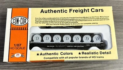Con-Cor HO Kit #0001-009255 54’ Flatcar w/Load Norfolk & Western #203036 NIB! - Image 1 of 4