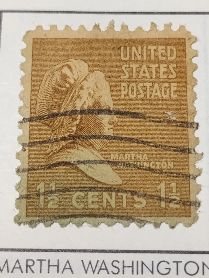 Mint. Orange in color Martha Washington 1 1/2 Cent Stamp U.S. Postage stamp  - Image 1 of 2