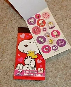 Peanuts Gang Valentines Sticker Mini Tablet, 132 Stickers New - Picture 1 of 1