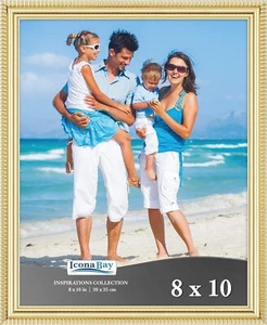 Icona Bay 8x10 Gold Picture Frame Beautifully Detailed Molding Contemporary - Picture 1 of 4