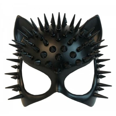 Steampunk Spike Cat Woman Masquerade Mask Cosplay Halloween Party Mask Costume  - Image 1 of 2