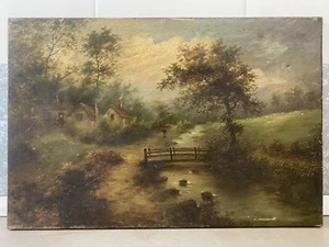 🔥 Fine Antique Old 19th c. English Impressionist Landscape Oil Painting, Webb - Picture 1 of 24