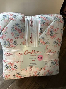 New Cath Kidston Daisy Bouquet Pink Floral King Comforter & Shams Set 3pc - Picture 1 of 5