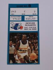 Charlotte Hornets Denver Nuggets Ticket Stub Seat 3 Dec 8 1990 Walter Davis NBA