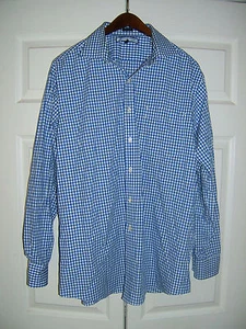 Tommy Hilfiger Men's Shirt White Blue Checkered 16.5 34/35 Regular Fit (NWOT) - Picture 1 of 6