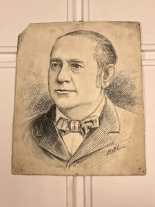 1897 Original Pittsburgh Zeitungsillustration ehemaliger US-Senator Mark A Hanna - Bild 1 von 12