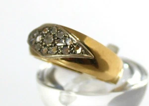 Anello VINTAGE a fascia, Oro 750, rosette di Diamante, made in Italy '50, gr 3,8 - Imagen 1 de 3