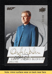 2019 Upper Deck James Bond Collection SP 92/99 Christoph Waltz as Auto READ 00ah