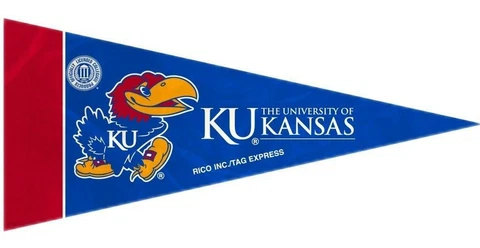 Kansas Jayhawks 4" x 9" Mini Pennant 8 Piece Set [NEW] NCAA Wall Banner Flag Cover