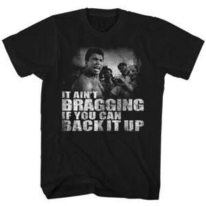 Muhammad Ali Distressed Back It Up Black Icon Shirt - Picture 1 of 2
