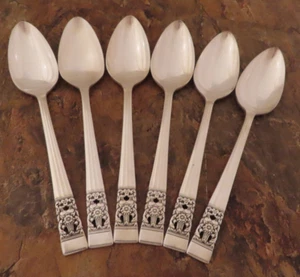 Oneida Coronation Set of 6 Teaspoons Spoon Community Silverplate Flatware Lot W - Picture 1 of 5
