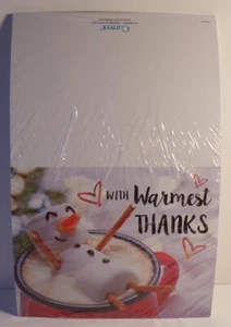 Aktuelle Marshmallow Schneemann in Kakao Danke Blanko Notizkarten ~ Neu ~ 10er Set - Bild 1 von 1